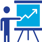 icon with a men and a chart
