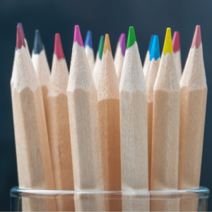 Colourful pencil gift for a teacher